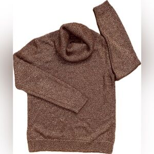 Metallic Gold Turtleneck Sweater